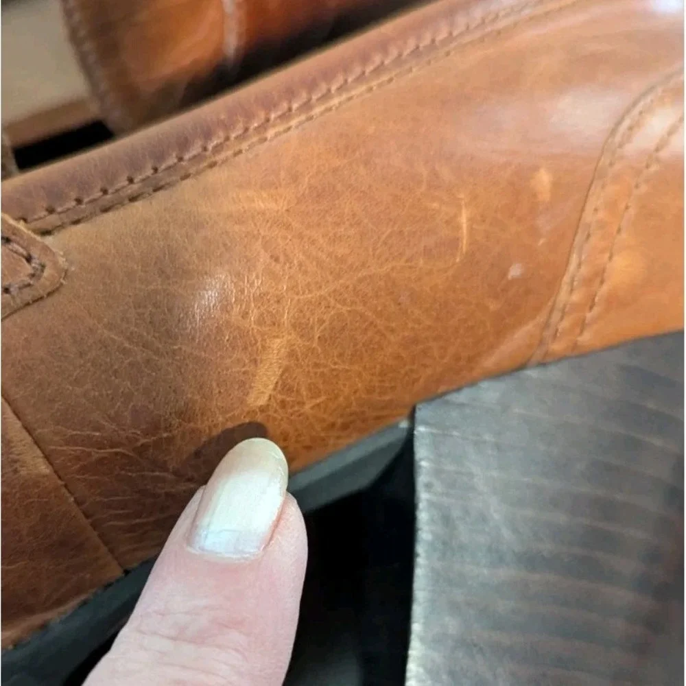 Born Nance 9.5‎ Women's Cognac Brown Penny loafer Tassled Heel Leather Western
